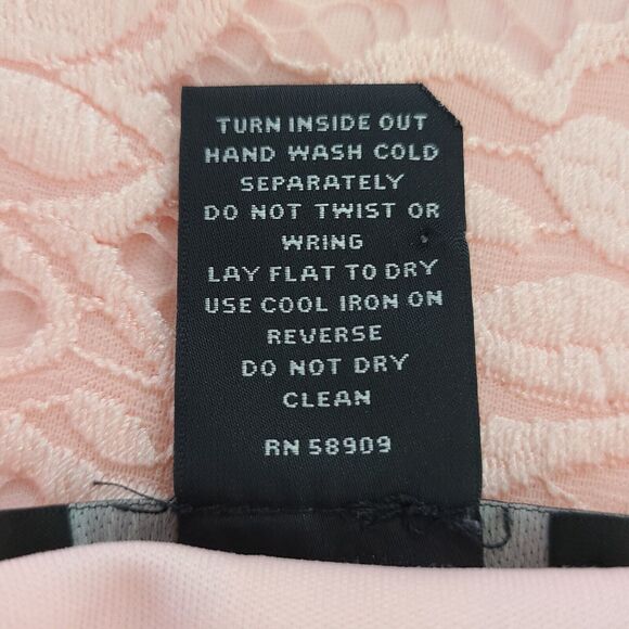 Investment Womens Size Large Floral Crochet Lace Overlay Peach Blouse 3/4 Sleeve - Picture 11 of 11